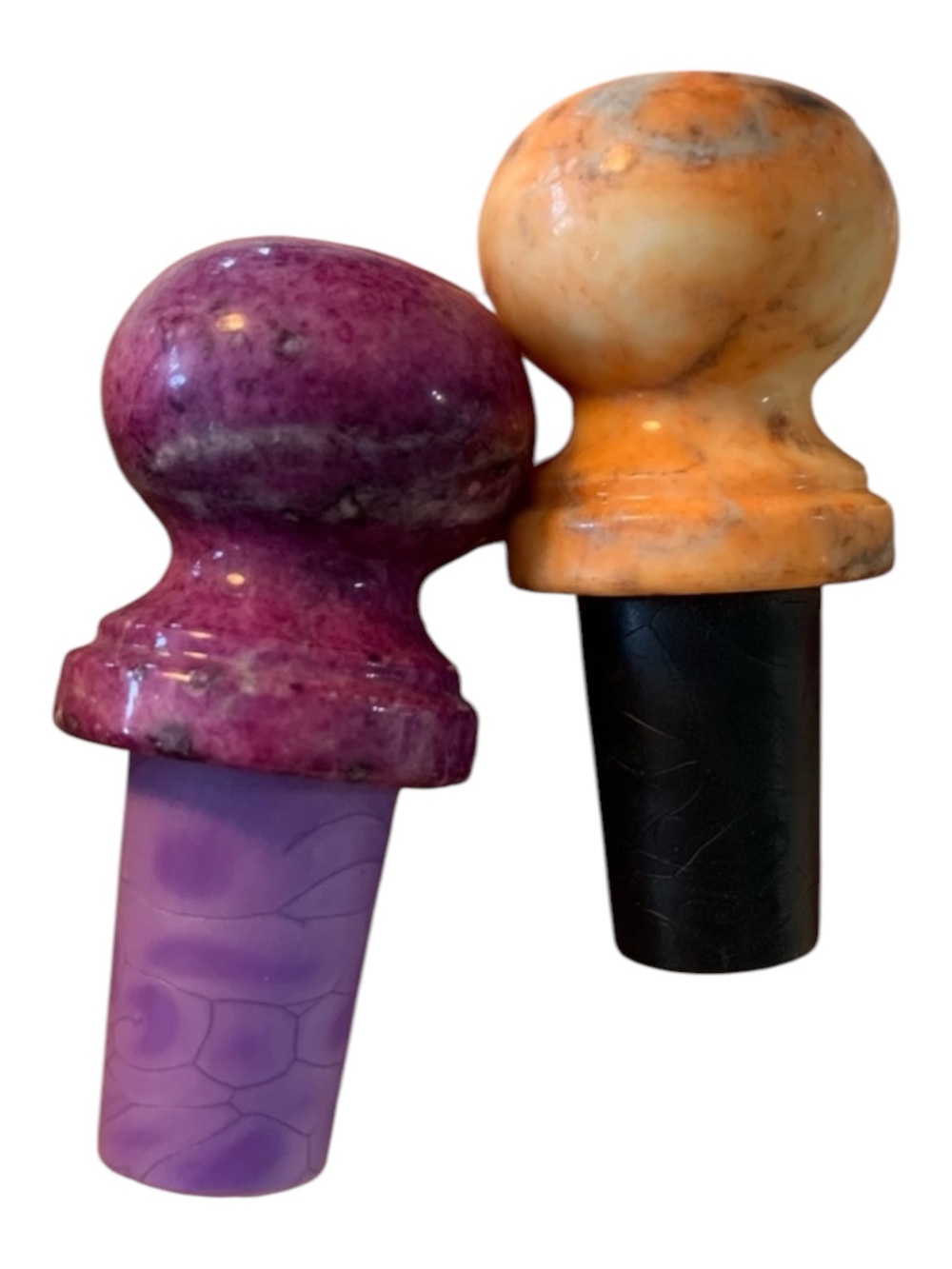 SALE!! Bottle stopper set of 2 stone top
